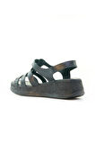 VENÜS KADIN HAKİKİ DERİ  DOLGU TOPUKLU COMFORT GÜNLÜK SANDALET (36-40)  24Y 23023213Y Z