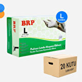 BRP Pudrasız Lateks Muayene Eldiven Large (L) 100'lü Kutu X 20 Kutu - 1 Koli