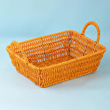 Porsima 301a 3lü Düzenleyici Dikdörtgen Hasır Sepet Seti Ekmeklik