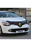 Renault Clio 4 Ön Kaput Koruma Rüzgarlığı 3mm Akrilik (ABS) Parlak Siyah Deflektör 2012-2020