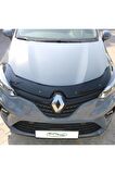 Renault Clio 5 Ön Kaput Koruma Rüzgarlığı 3mm Akrilik (abs) Parlak Siyah Deflektör 2020->