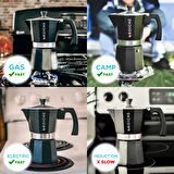 Grosche Milano Moka Pot Siyah 3 Cup 150 ml