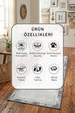 Yıkanabilir Kaymaz Taban Dijital Baskılı Yolluk Halı Açık Gri