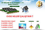 Güneş Enerjisi Aydınlatma - Tv Paketi 500w Inverter 50w Güneş Paneli 24ah Jel Akü