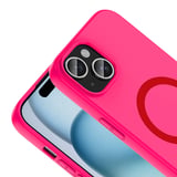 iPhone 15 Kılıf MagSafe Şarj Özellikli Soft Mat Tasarım Aris Silikon Kapak