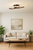 Zzez Kahverengi Modern Tasarım Beyaz Ledli Cafe - Mutfak - Salon 2 Li Led Avize