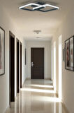 Kira Antrasit Renk Modern Tasarım Salon - Mutfak - Hol Beyaz Led 2 Li Avize