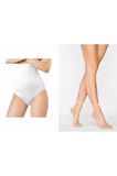 4 lü Etki Zayıf Gösteren Yüksek Bel Külot Korse Popo Toparlayıcı Göbek Bel Inceltici ÇORAP HEDİYELİ