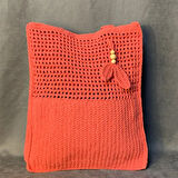 Uretti - Emine 9106 - El Örgüsü Yaprak Motifli Kol Çantası - Yavruağzı