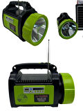 Solar Güneş Enerjili Fener + 3 Lamba + Radyo + Bluetooth Hoperlör ve Cep telefonu Şarj 