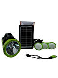 Solar Güneş Enerjili Fener + 3 Lamba + Radyo + Bluetooth Hoperlör ve Cep telefonu Şarj 