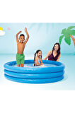 Krıstal Mavı Havuz147x33 Cm Çocuk Havuzu Bebek Havuzu 3 Boğumlu Mavi 147x33 Havuz