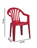 Omnipazar SY-2500 Manolya Plastik Bahçe Sandalye 4'lü Set 