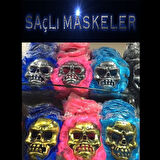 STARSTUFFS Saçlı İskelet Yüzlü Maskeler