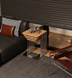 Ceylin 4lü Zigon Sehpa Mdf Tekerlekli Gümüş Ayak Atlantik Çam