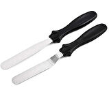 Paslanmaz 2li Pasta Spatula Seti -Sıvama Bıçağı Kek Kazıyıcı Krema Yayma Pasta Dekorasyonu