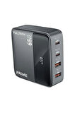 FC-55 65W Masaüstü 4 Portlu Hızlı Şarj Cihazı İstasyonu 2xUSB-A, 2xTYPE-C Giriş,1,5 mt. Kablo