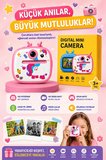 Unicorm Tasarımlı Anında Baskılı Çocuk Fotoğraf Makinesi 1080P Dijital Çocuk Kamerası