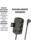Akım Korumalı Priz 2 USB + 2 Type-C Girişli 2 Metre Kablosu Anahtarlı ve Duvara Monte Edilebilir
