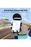 Ayna Bağlantılı Güneş ve Yağmur Korumalı 360° Derece Ayarlanabilir Motosiklet Telefon Tutucu