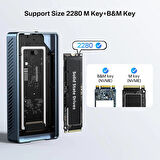 Acasis 40Gbps M2. NVMe SSD, Thunderbolt 4, USB4, Fanlı Soğutma, Vidasız Montaj Disk Kutusu