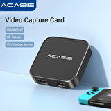 Acasis 4K 30Hz, 1080P 60Hz Kayıt Cihazı, HDMI In & Out, 1080P 60Hz Type-C/YUY2/Binaural, 3,5mm AUX ile Canlı Yayın Destekli, Windows ve Apple Macbook OS Uyumlu Kayıt Cihazı