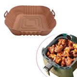 By Nevser® Renkli Isıya Dayanıklı Yıkanılabilir Silikon Fırın  Airfryer Kare Model Pişirme Matı 20 cm