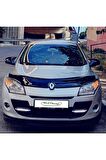 Renault Megane 3 Ön Kaput Koruma Rüzgarlığı 3mm Akrilik (ABS) Parlak Siyah Deflektör 2009-2016