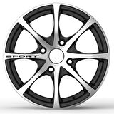 Siyah Sport Yazısı Etiketi Jant için Yapıştırma Yazı 12Cm 4Adet