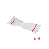 Dar Yedek Islak Mop Paspas Ucu Başlığı Püskül -17 Cm. - Pamuklu - Beyaz - 350 Gram. - 10 Adet