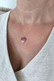 Ruby Taşlı Altın Diamond Kolye