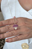Ruby Taşlı Altın Diamond Kolye