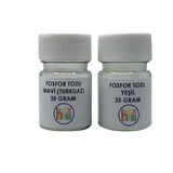 EPOKSİ FOSFOR TOZU  MAVİ (TURKUAZ) VE YEŞİL RENK SET KARANLIKTA PARLAYAN FOSFOR 35 GR + 35 GR 70 GR