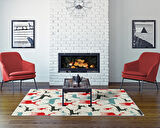 Dekoreko İnci Christmas Halı Saçaksız Chr-7