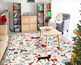 Dekoreko İnci Christmas Halı Saçaksız Chr-13