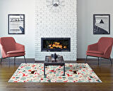 Dekoreko İnci Christmas Halı Saçaksız Chr-13