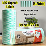 Technow Softtex 33 Yaprak Kopar Kullan Rulo Hassas Temizlik Bezi 27x30cm 5'li
