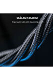 Cb-ncl1 -bk Naylon Örgülü 3a 480mbps Type-c Lightning Kablosu 1.8m