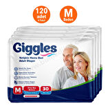 Giggles Yetişkin Bel Bağlamalı Hasta Bezi Medium - 120 Adet