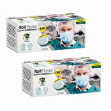 Roll EKO Cerrahi Maske Lastikli (3 Katlı) Filtreli 50'li Kutu - 2 Kutu
