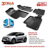 Citroen C3 2017-2019 Premium 3D Havuzlu Paspas Seti