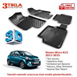 Nissan Micra K13 2011-2015 Premium 3D Havuzlu Paspas Seti