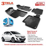 Opel Corsa E 2015-2019 Premium 3D Havuzlu Paspas Seti