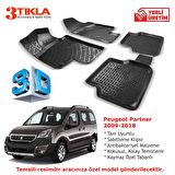 Peugeot Partner Tepe 90HP 2009-2018 Premium 3D Havuzlu Paspas Seti