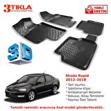 Skoda Rapid 2012-2018 Premium 3D Havuzlu Paspas Seti