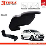 3 Tıkla Opel Corsa E 2015-2018 Delmesiz Çelik Ayaklı Siyah Kolçak Kol Dayama