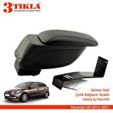 3 Tıkla Renault Clio 4 HB 2016 Delmesiz Çelik Ayaklı Siyah Kolçak Kol Dayama