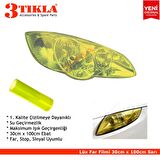 3 Tıkla Far, Stop, Sinyal Kaplama Filmi 30cm Sarı