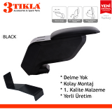 3 Tıkla Fiat Punto 2012 Delmesiz Çelik Ayaklı Siyah Kolçak Kol Dayama