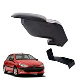 3 Tıkla Peugeot 206 2006 Delmesiz Çelik Ayaklı Siyah Kolçak Kol Dayama